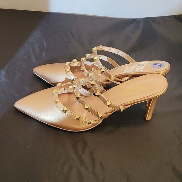 BRAND NEW ACATA DROOLOVER RIVET CASUAL BUCKLE STRAP FASHION POINTED TOE LOW HEEL - Picture 8 of 14